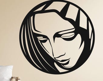 Virgin Mary Metal Wall Art: Catholic Home Decor, Blessed Mother Silhouette