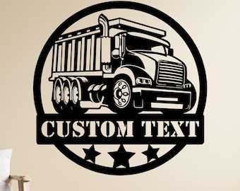 Custom Dump Truck Metal Wall Art: Personalized Construction Decor