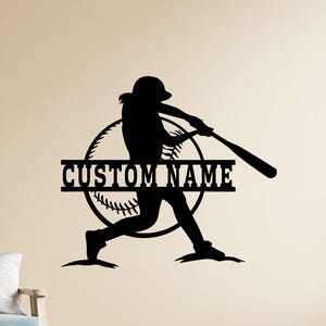 Custom Softball Player Metal Wall Art: Personalized Sports Decor