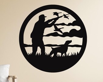 Laser Cut Hunter Duck Metal Wall Art: Rustic Cabin Decor