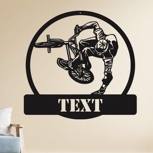 Custom Biker Metal Wall Art: Personalized Motorcycle Silhouette Sign