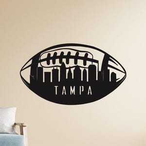 Tampa Football Helmet Metal Art: Laser-Cut Sports Decor