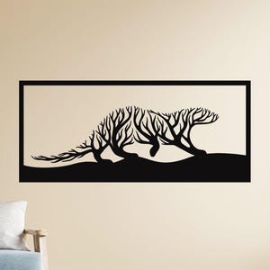 Otter Metal Wall Art – River Animal Silhouette Rustic Nature Decor for Lake House, Cabin, or Modern Home