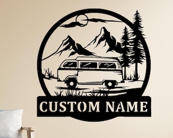 Custom Campervan Metal Wall Art: Personalized RV Decor for Van Life