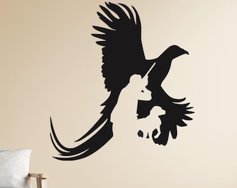 Arte de pared de metal de cazador de faisanes: decoración rústica de cabaña