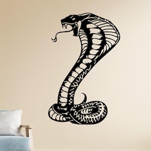 Schlange Metallwandkunst: Laser-geschnittene Schlangen-Silhouette, mattschwarzes Finish