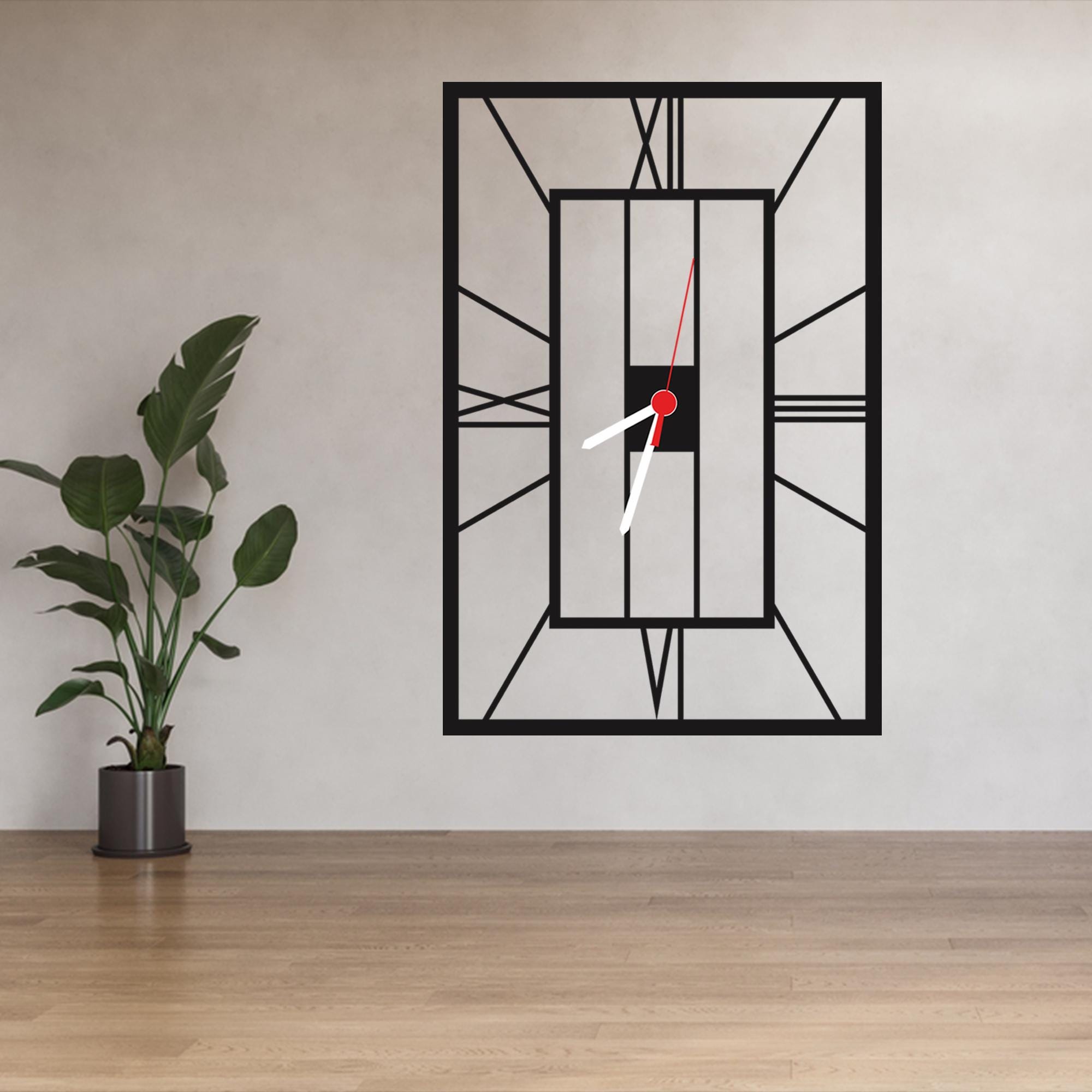 Rounded Rectangle Clock Rectangle Metal Wall Clock: Modern Industrial Minimalist Timepiece - Etsy