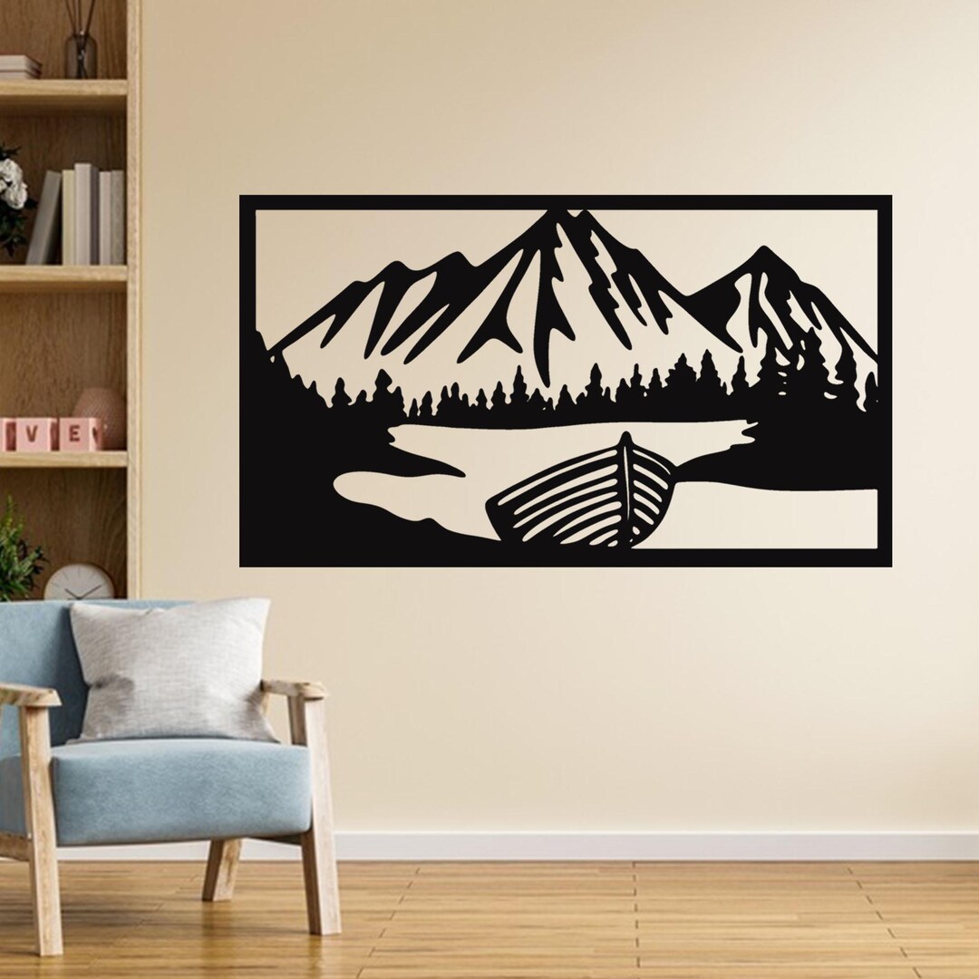 River Scene Metal Wall Art: Nature Inspired Cabin Decor - Etsy