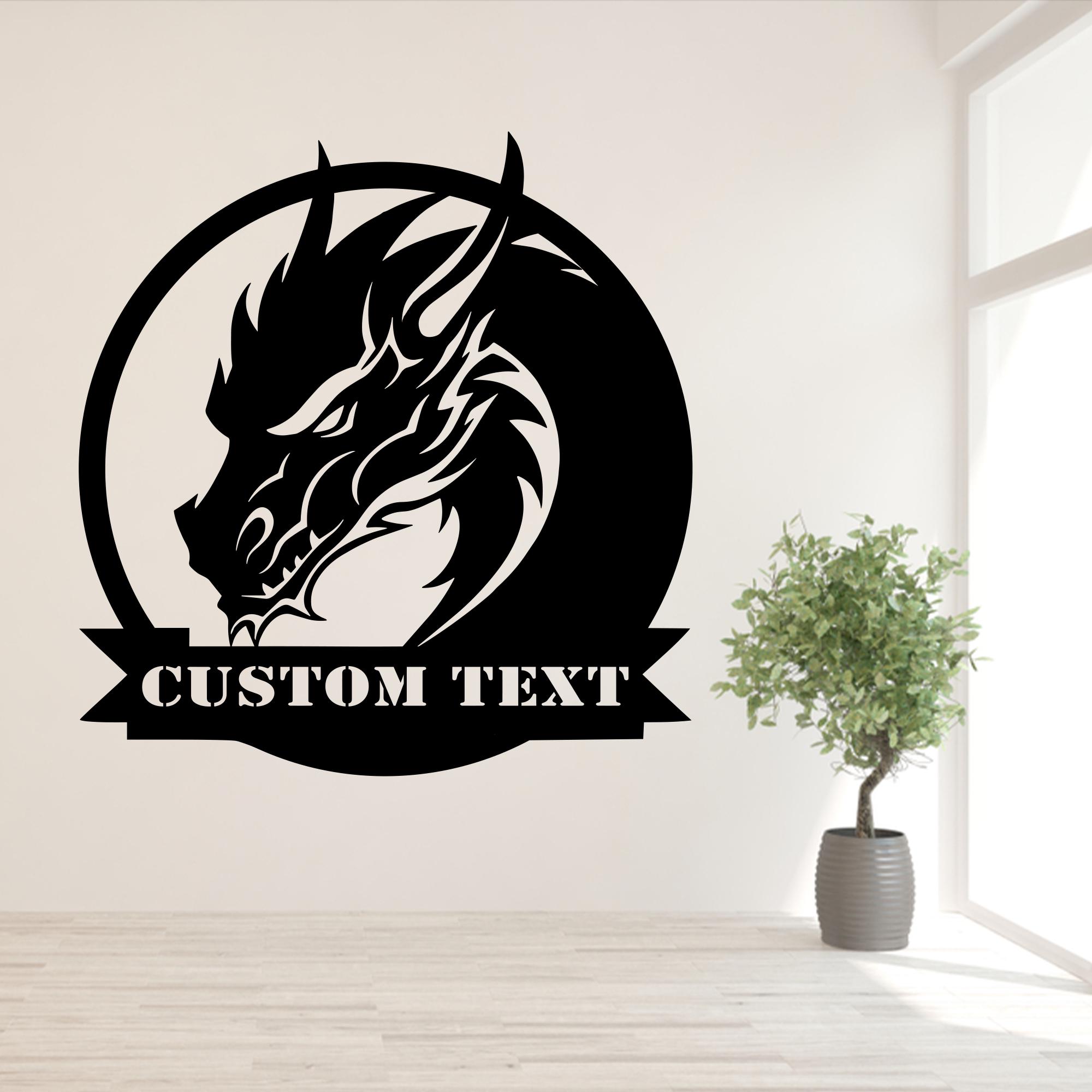 Custom Name Dragon Personalized , Dragon Art, Custom Dragon Cut Metal Wall  Hanging Funny Dragon Lovers Home Decor Hobbie Gift Metal Sign