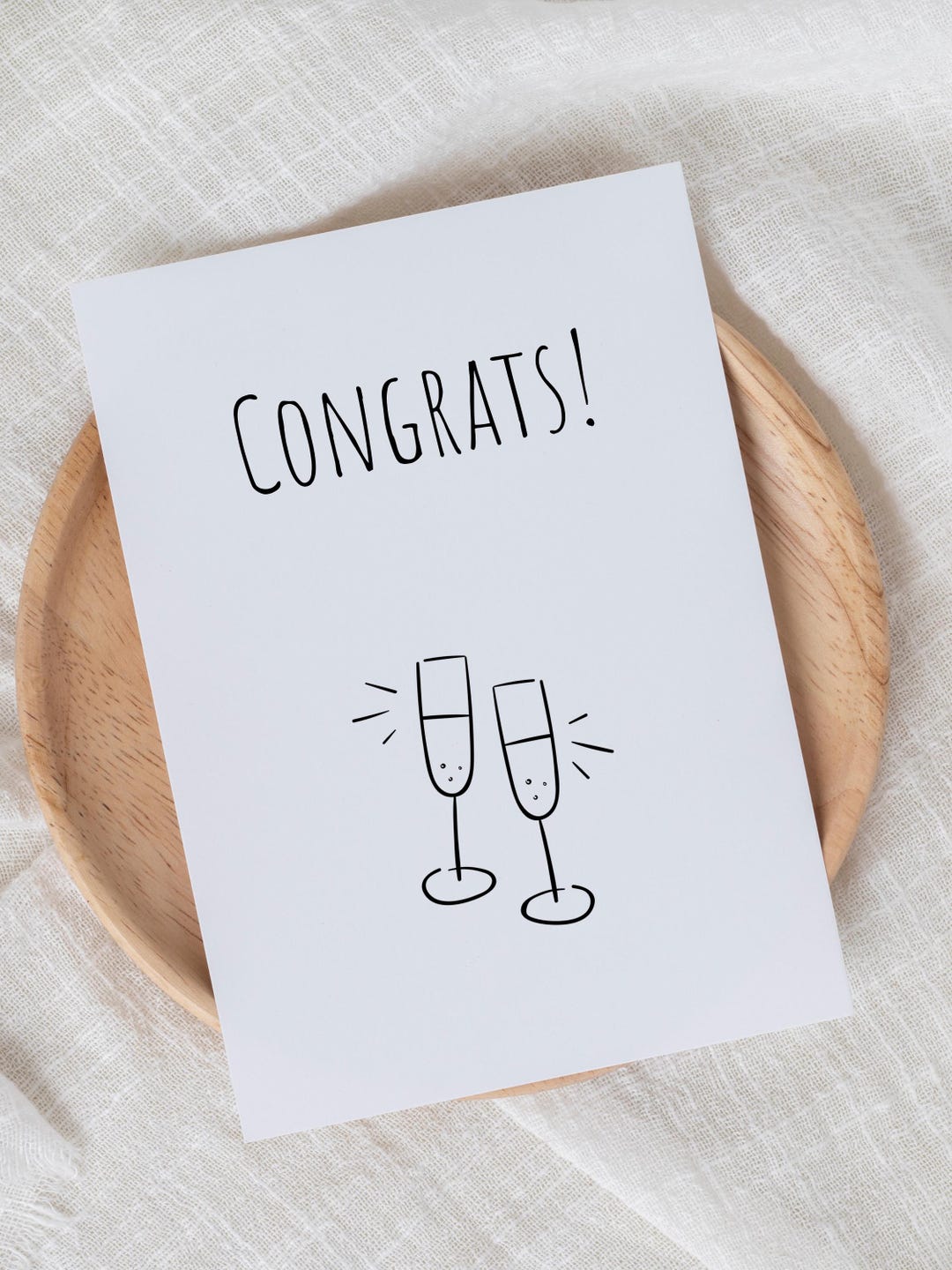 Printable Congrats Card: Minimalist Cheers Design (digital Download) - Etsy