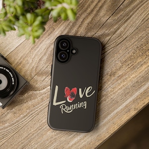 Running Phone Case, Heart Shaped Red Trainer Design, Tough Case for Runners, Unique Protective Cover, Sporty Athlete Gift,