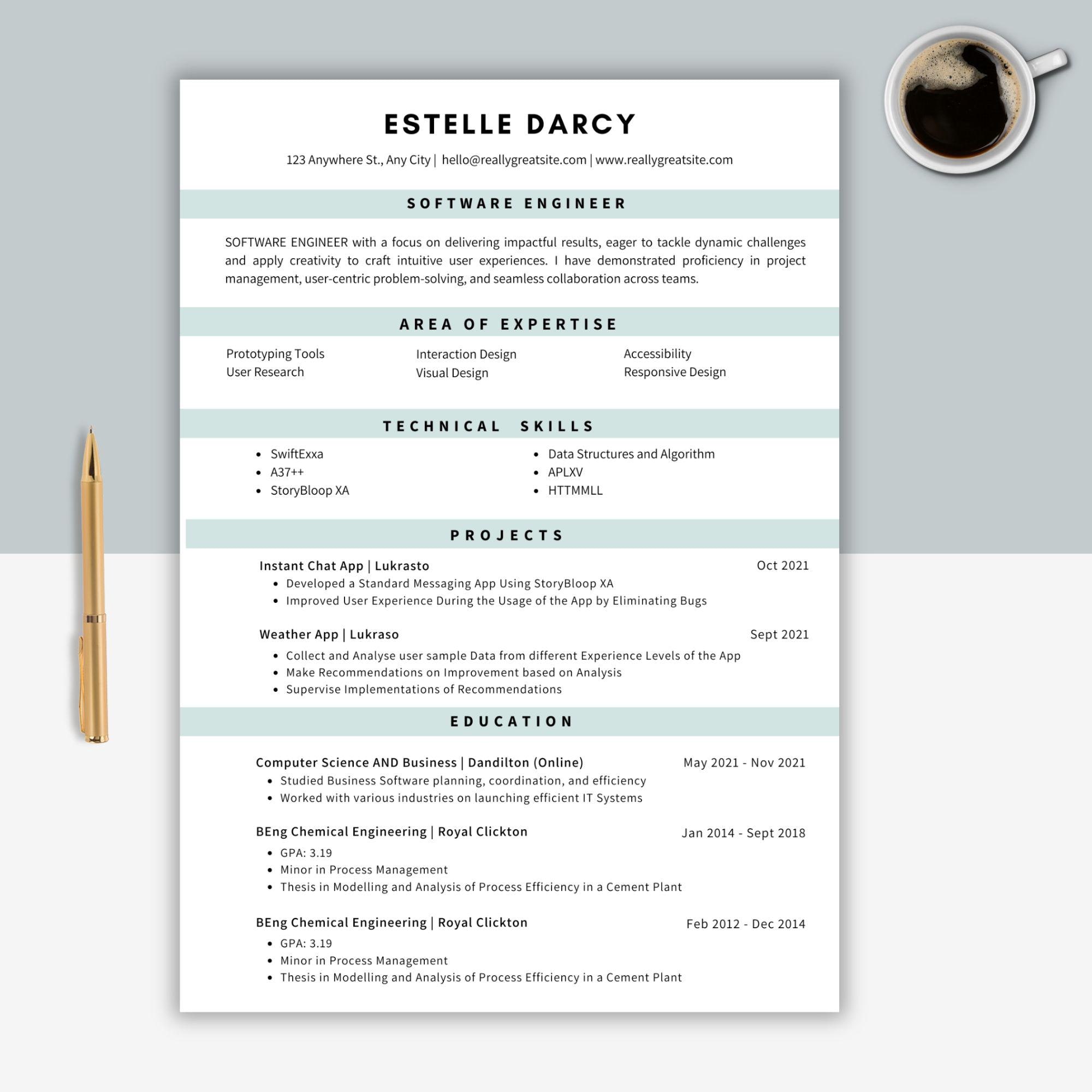 Canva Cv Design, ATS Resume Template,resume Templates Canva,resume