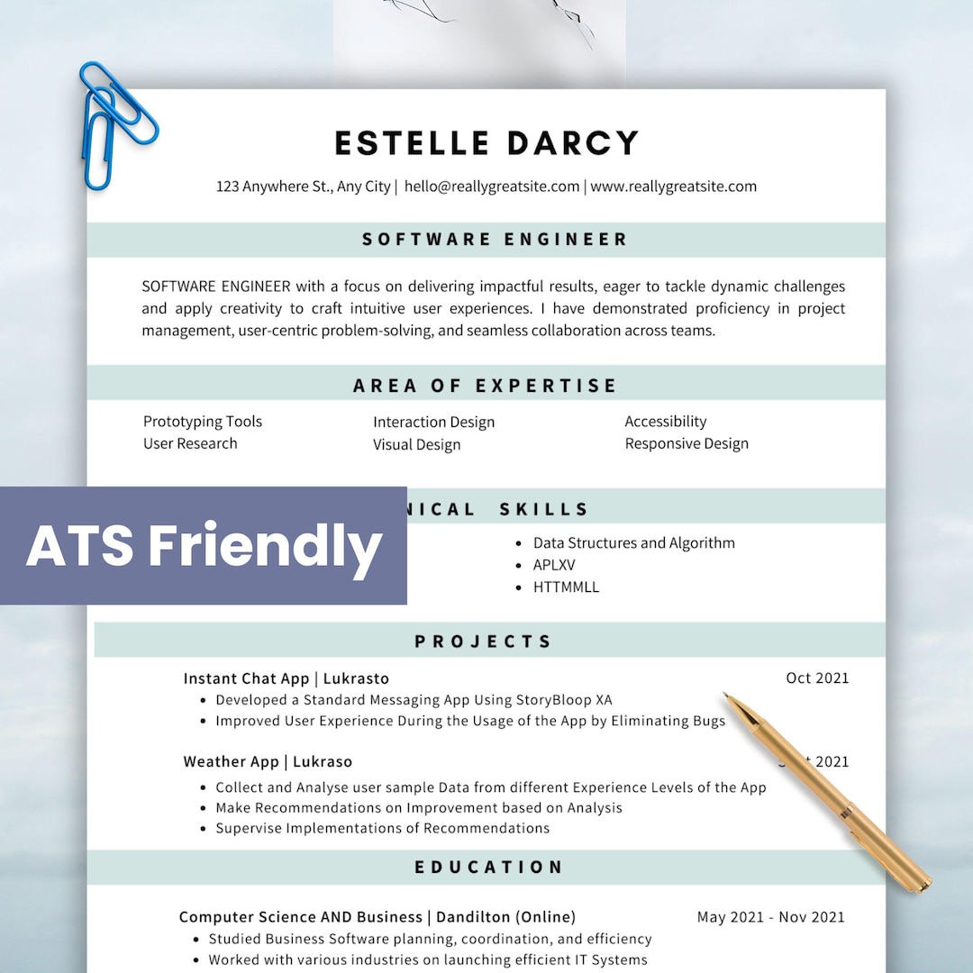 Canva Cv Design, ATS Resume Template,resume Templates Canva,resume