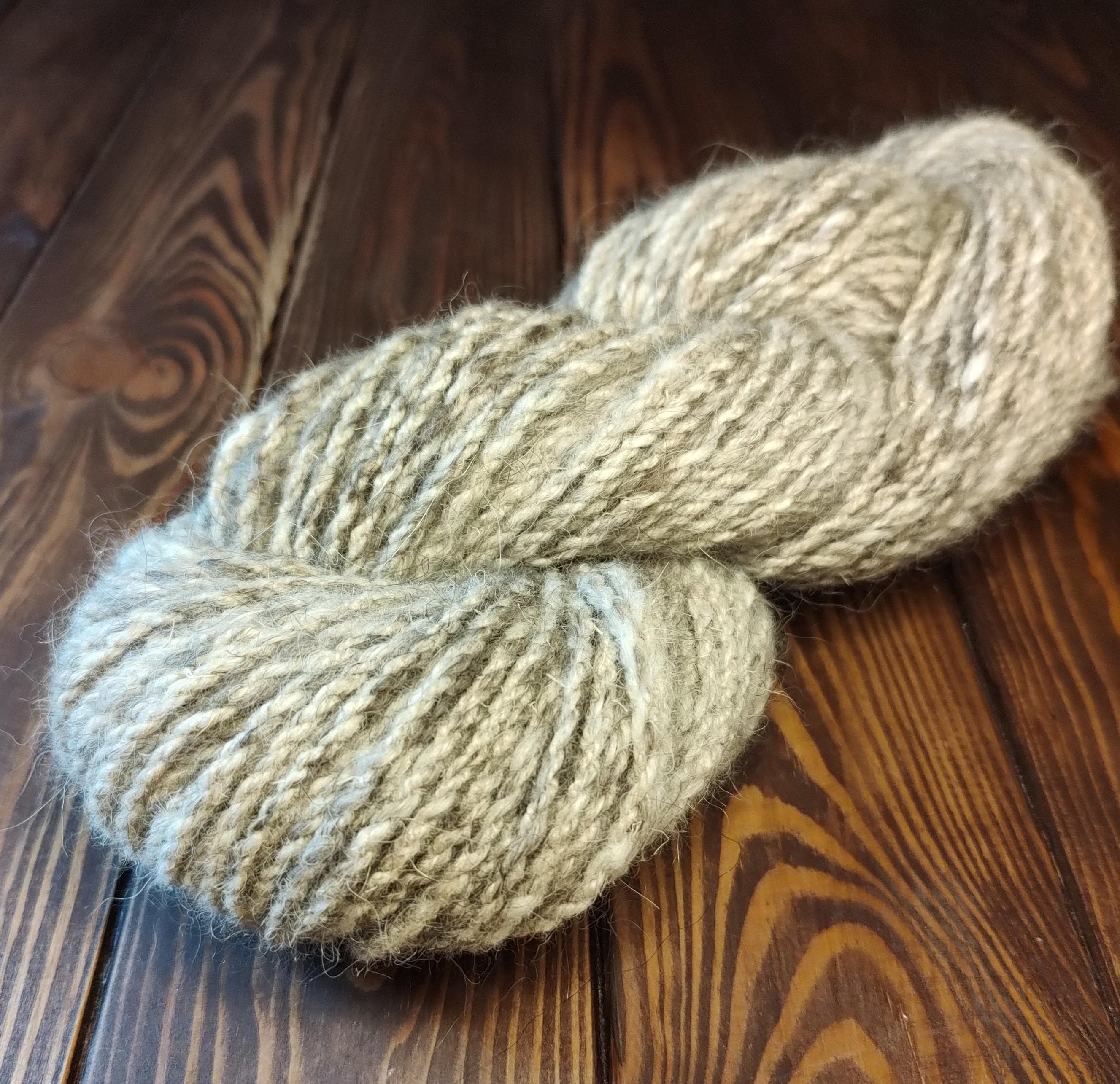 Handwork Dog Wool Yarn ( 30 Collie Fur/ 70 Sheep Wool) 1 Skein, Two Ply ...