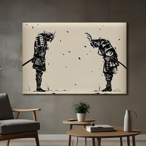 Samurai Canvas Poster, Samurai Poster, Japanese Poster, Gamer Gifts, Japan Wall art, Japanese Gift, Samurai Warrior Print, Man Cave Decor