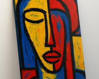 Framed African Tribal Mask Canvas Art: Ethnic Wall Decor