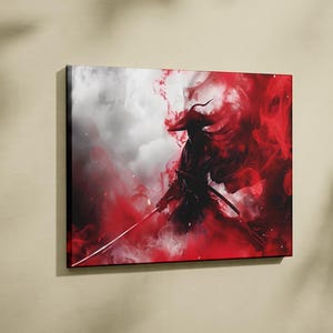 Samurai Canvas Painting, Samurai Poster, Samurai Man Canvas, Office Decor, Japan art, Japanese Gift, Samurai Warrior Poster, Posters Gifts