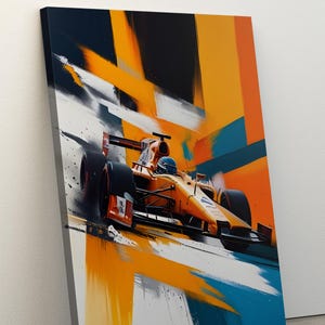 Abstract Formula 1 Painting, Vivid Color Formula 1 Car Canvas, Formula 1 Print, F1 Car, Race Car Wall Art, Formula Car, Formula Gifts