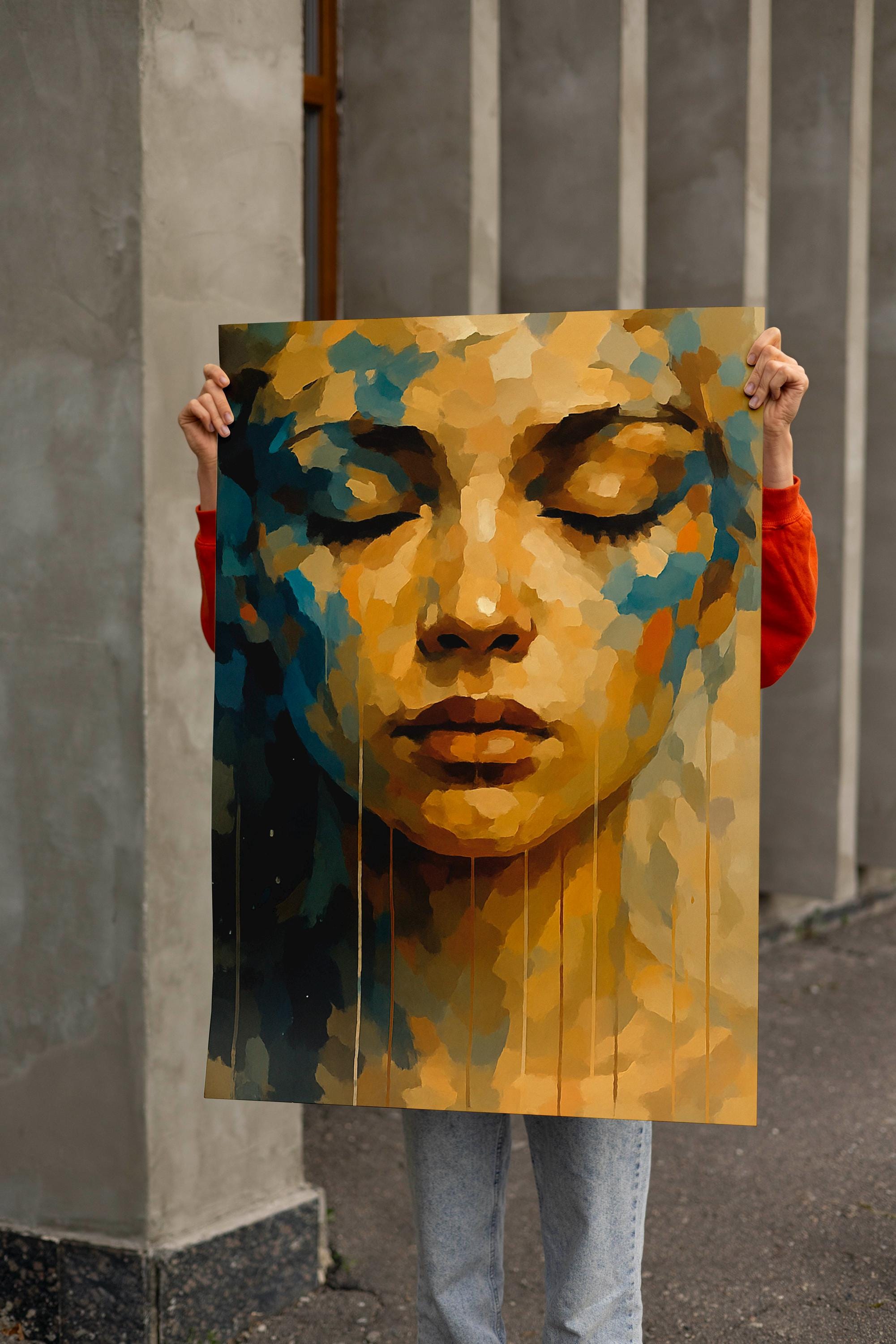 Abstract Woman Face Canvas Art: Modern Portrait Painting - Etsy