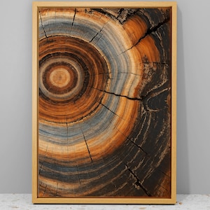 Tree Rings Canvas Art: Rustic Farmhouse Wall Decor