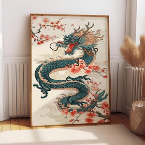 Fantasy Dragon Canvas Art: Japanese Decor, Game Room Wall Art