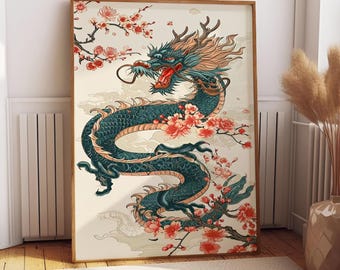 Fantasy Dragon Canvas Art: Japanese Decor, Game Room Wall Art