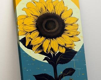 Sunflower Prints Wall Art, Sunflower Wall Art Print, Sunflower Print, Flower Painting, Floral Prints, Canvas Wall Art, Farmhouse Wall Decor