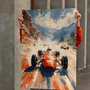 Formula 1 Vintage Poster, Race Car Wall Art Print, Race Fan Gift, Executive Office Decor, Vintage f1 Racing, Wall Decor, F1 Gifts İdea
