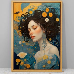 Floral Woman Art, Floral Abstract Women Art, Fashion Posters, Aesthetic Decor, Abstract Wall Art, Beautiful Abstract Female Painting Gifts