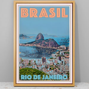 Brazil Art Print, Brazil Wall Art, South America Print, Brazil Print, Travel Gifts, Brazilian Art, Brazil Travel Poster, Canvas Wall Decor