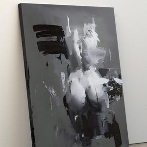 Naked Woman Painting Canvas, Minimalist Naked Woman Wall Art, Bedroom Canvas Art, Woman Body Line Art, Abstract Woman Poster, Sensual Art