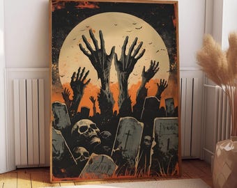 Vintage Halloween Canvas Art: Spooky Gothic Home Decor