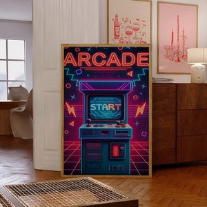 Neon Arcade Canvas Print: Gaming Room Wall Art