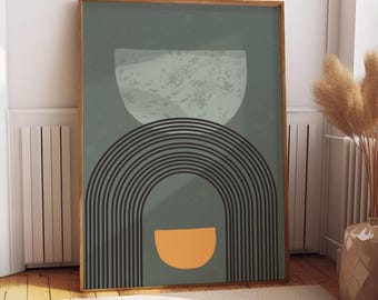 Modern Wall Art, Geometric Shapes Canvas, Boho Wall Art, Boho Art Print, Abstract Print, Abstract Painting, Abstract Wall Art, Canvas Art