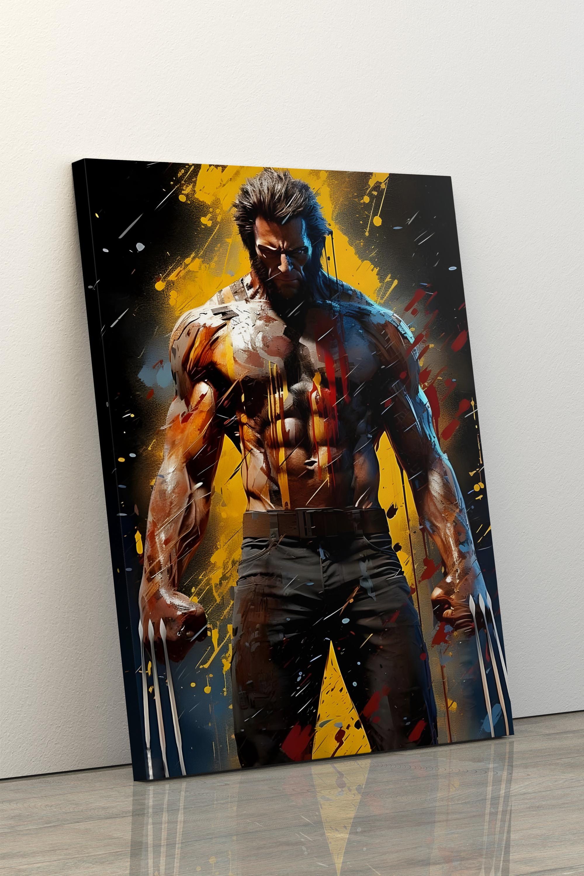 Wolverine Poster, X-Men Wall Art, Canvas Print, Gift Movie Poster, Superhero Wall Art, Boys Room Decor, Canvas Or Poster,  Mid Century Art