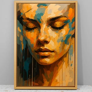 Abstract Woman Face Canvas Art: Modern Portrait Painting