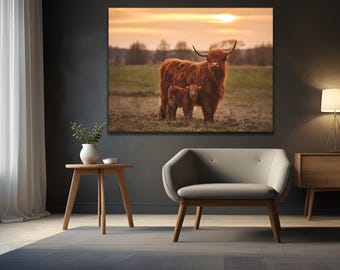 American Bison Canvas, Bison Art Print, Bison Canvas Print, Bison Wall Art, Ready to Hang, Farmhouse Art, Buffalo Print, Bison Wall Hangings