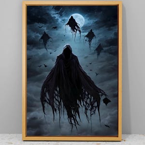 Fliegen Dementoren Wandkunst, Film Poster, Gothic Dekor, Filmkunst, Dark Academia, Zauberer Dekoration Geschenk für Zauberer Fans, Halloween Geschenke
