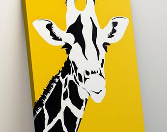 Funny Giraffe Canvas Print: Colourful Animal Wall Art