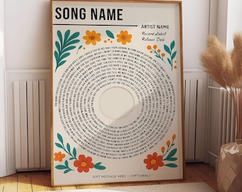 Custom Song Lyrics Poster: Personalized Music Gift