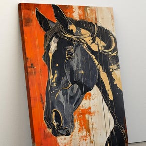 Horse Canvas Print, Horse Painting, Large Canvas Art, Rustic Art, Western Decor, Animal Wall Art, Horse Lover Birthday Gift, Ready to Hang