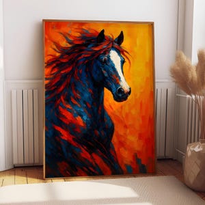 Abstract Horse Canvas Print: Western Decor Animal Wall Art