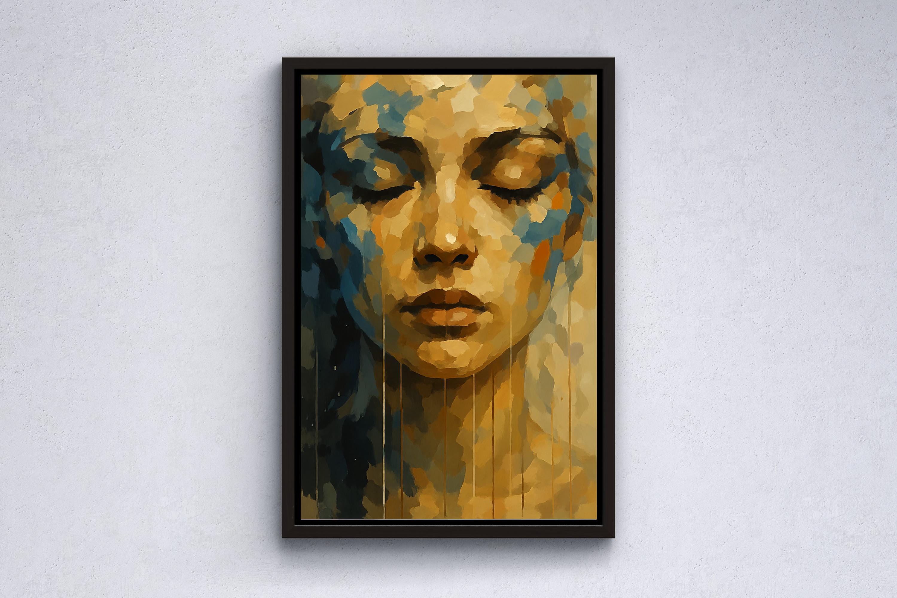 Abstract Woman Face Canvas Art: Modern Portrait Painting - Etsy