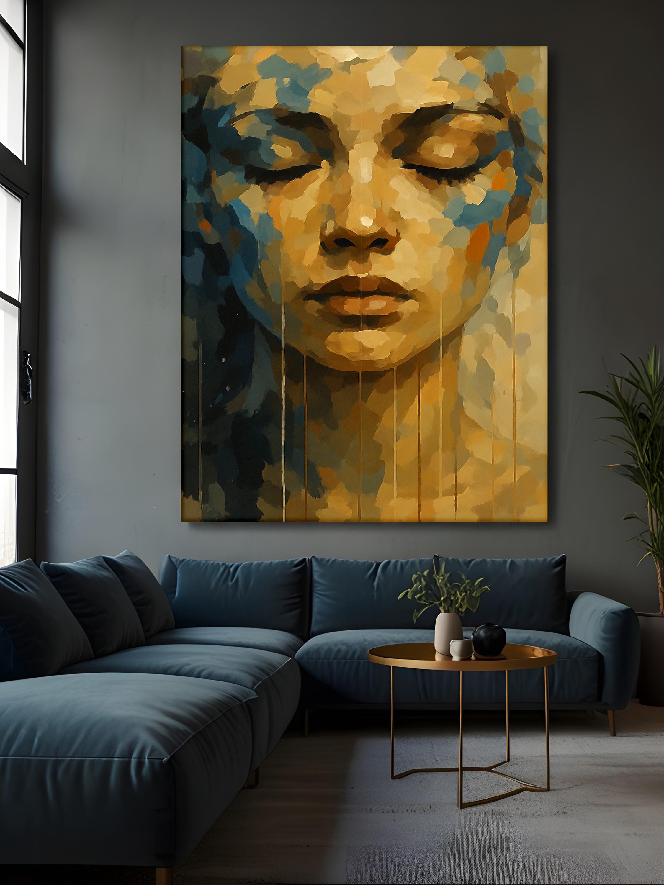 Abstract Woman Face Canvas Art: Modern Portrait Painting - Etsy