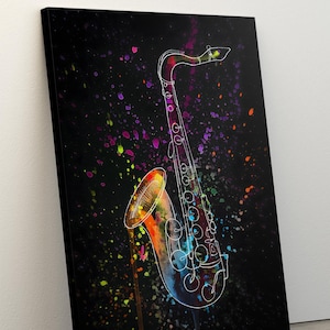 Saxophone Poster, Jazz Music Wall Art, Colorful Saxophone Poster, Festival Poster, Music Room Poster, Saxophone Print, Gift for Music Lovers