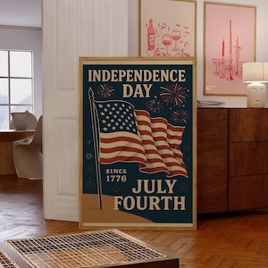Fourth 4th Of July Canvas, America Independence Day Art, Vintage Star Spangled Banner Cover Art, 4th of July, Vintage American Flag Print