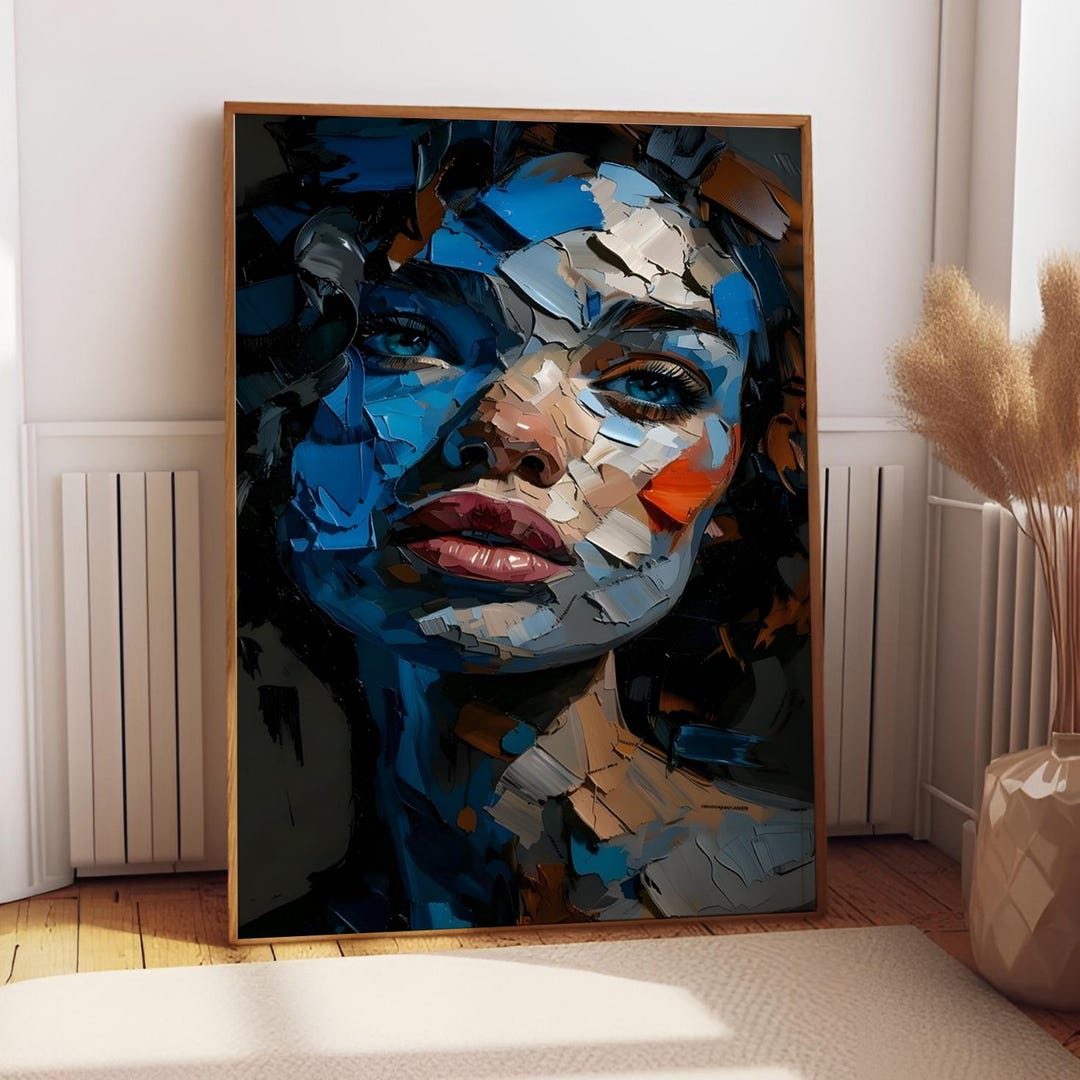 Woman Face Portrait Canvas Print, Abstract Woman Art Canvas, Home Decor ...