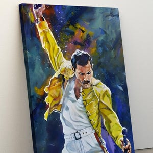 Freddie Mercury Poster Print, Queen Wandkunst, Bunt Freddie Mercury Poster, Festival Poster, Musikzimmer Poster, Geschenk für Musikliebhaber