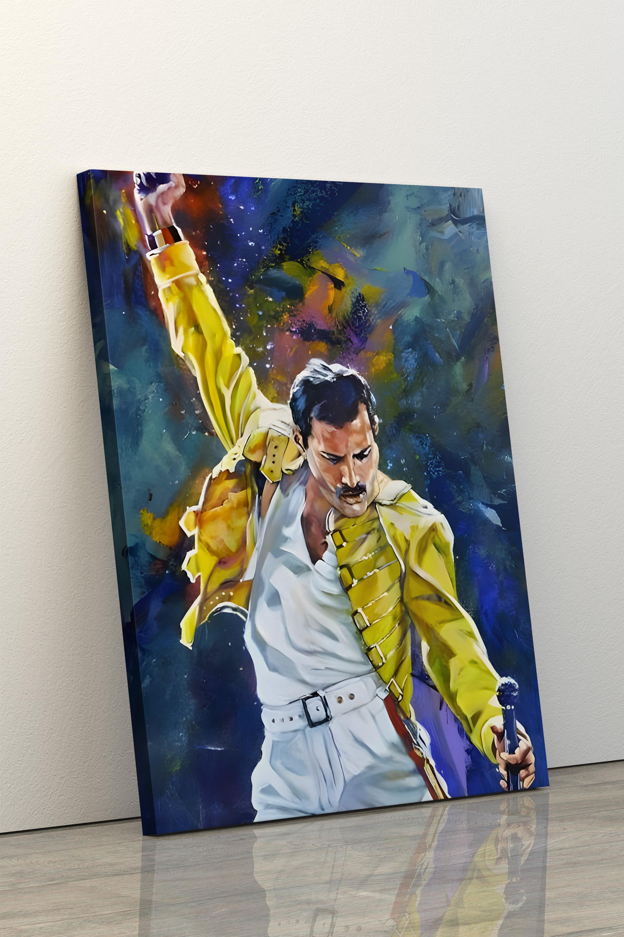 絵画 Fred mercury  97x130cm Freddie Mercury Art, Queen Canvas, Rock and Roll Painting Print | eBay