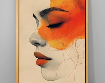 Abstract Woman Face Canvas Print: Modern Wall Art